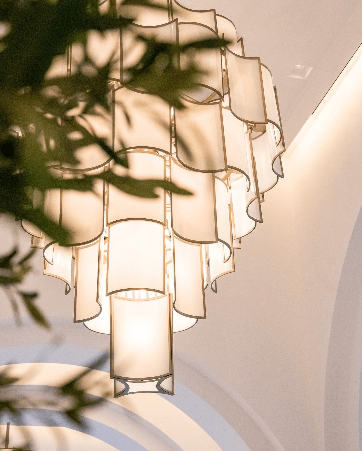 Modern Acrylic Tile Chandelier for High-ceiling - 6 Tier/D47.2"*H37.4"Blushlighting