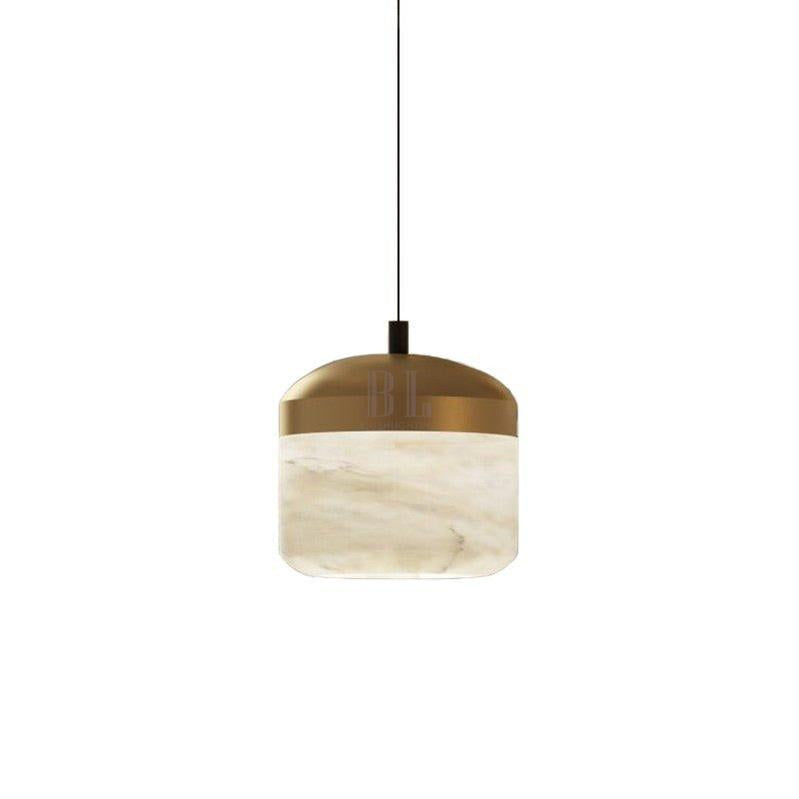 Modern Alabaster Pendant Lamp For Staircase, Kitchen Pendant Light - 1 LightBlushlighting
