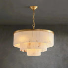 Modern Alabaster Tiered Chandelier-Copper+White-Dia 60cm x H 65cm / D 23.6 x H 25.6-Blushlighting
