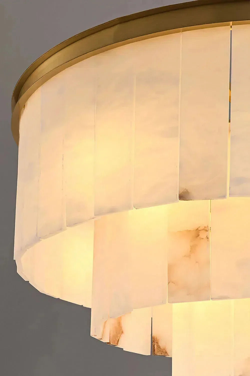 Modern Alabaster Tiered Chandelier-Blushlighting