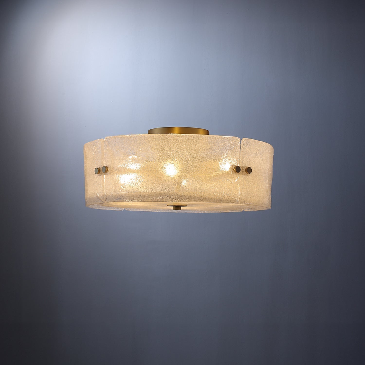 Modern Antique Brass Textured Glass Ceiling Light - D41cm * H21cm / D16.1" * H8.3"CopperBlushlighting