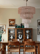 Modern Art Design 3/4/5/7 - Tier Hand - blown Glass Tiered Chandelier - 4 - Tier/D33.5"*H35"PinkWarm LightBlushlighting