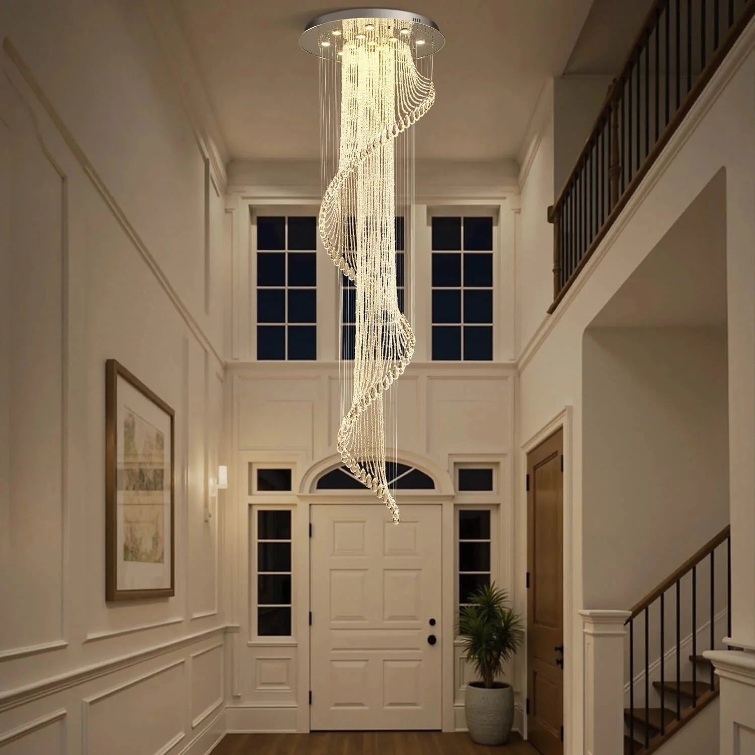 Modern Art Design Crystal Spiral Raindrop Chandelier - Blushlighting
