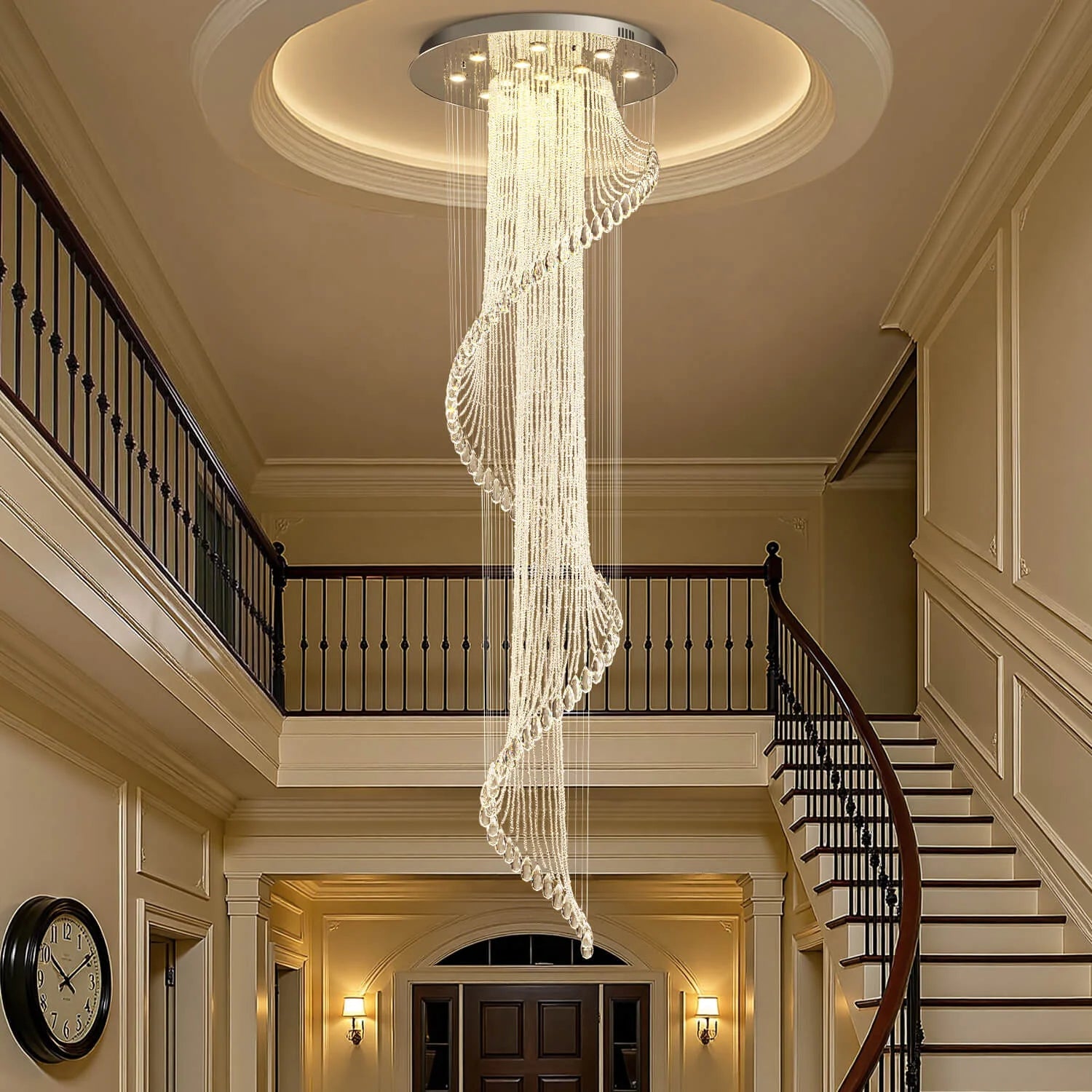 Modern Art Design Crystal Spiral Raindrop Chandelier - Blushlighting