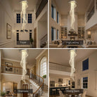Modern Art Design Crystal Spiral Raindrop Chandelier - Blushlighting