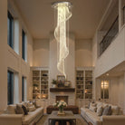 Modern Art Design Crystal Spiral Raindrop Chandelier - Blushlighting