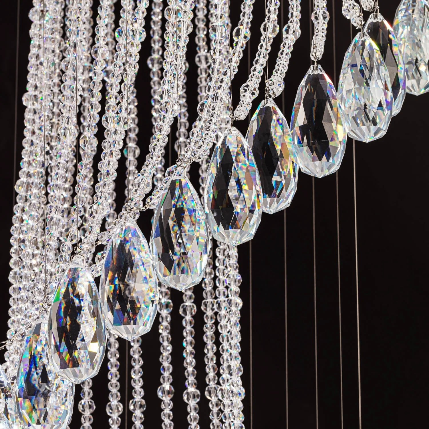 Modern Art Design Crystal Spiral Raindrop Chandelier - Blushlighting