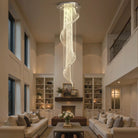 Modern Art Design Crystal Spiral Raindrop Chandelier - Blushlighting