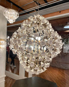 Modern Art Design Lily Ceramic Flower Chandelier for Low-ceiling-Blushlighting-6 Lights/D26.25"*H30"-Warm Light-Blushlighting