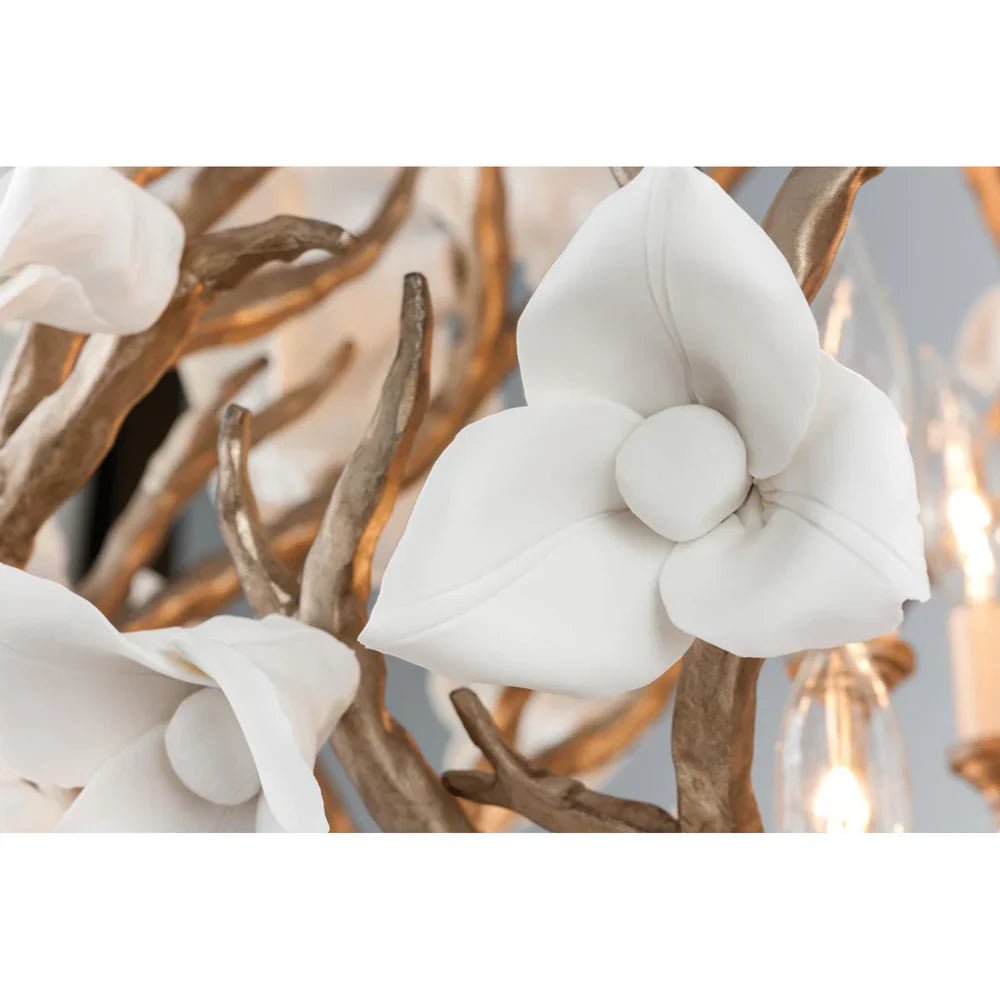 Modern Art Design Lily Ceramic Flower Chandelier for Low-ceiling-Blushlighting-Blushlighting