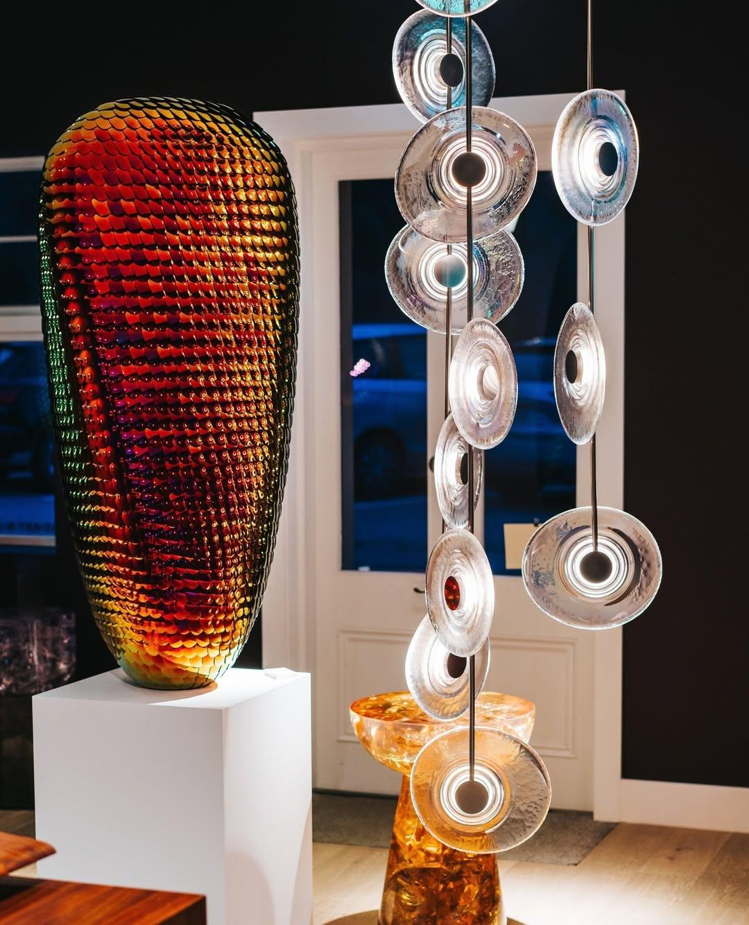 Modern Art Design Radiant Glass Chandelier - Single Pendant/3 Pieces/D12.5"*H48"BrassBlushlighting