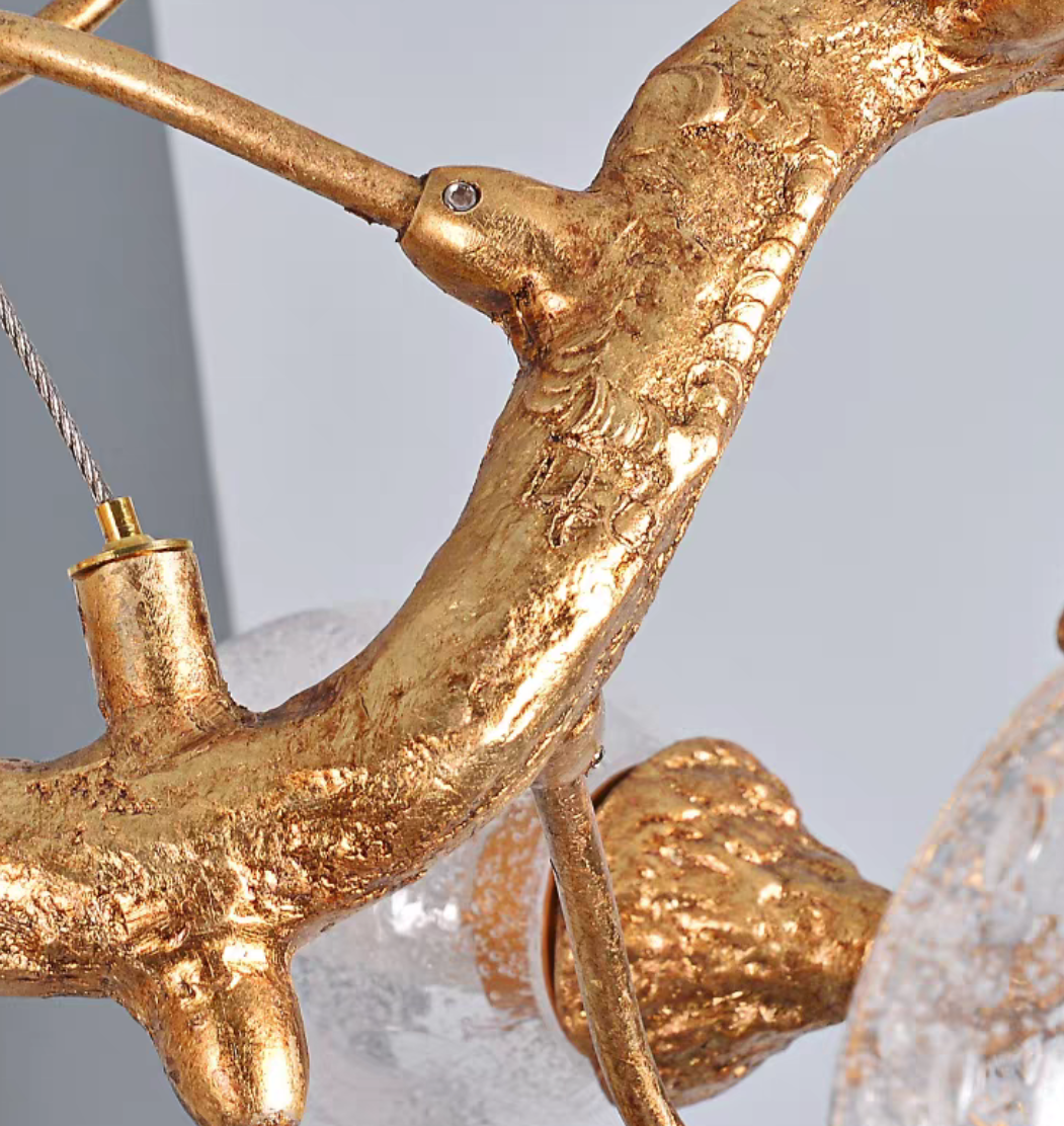 Modern Art Extra Large Branch Style Chandelier with Clear Bubble Glass Eggs for Dining Room and Living Room-Chandeliers-Blushlighting