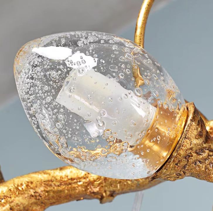 Modern Art Extra Large Branch Style Chandelier with Clear Bubble Glass Eggs for Dining Room and Living Room-Chandeliers-Blushlighting