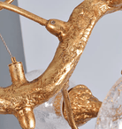 Modern Art Extra Large Branch Style Chandelier with Clear Bubble Glass Eggs for Dining Room and Living Room - 30 Lights: L68.9"*W16.5"*H17.7"Warm LightBlushlighting