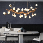 Modern Art Extra Large Branch Style Chandelier with Clear Bubble Glass Eggs for Dining Room and Living Room - 12 Lights: L39.4"*W16.5"*H17.7"Warm LightBlushlighting