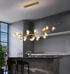 Modern Art Extra Large Branch Style Chandelier with Clear Bubble Glass Eggs for Dining Room and Living Room - 12 Lights: L39.4"*W16.5"*H17.7"Warm LightBlushlighting