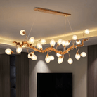 Modern Art Extra Large Branch Style Chandelier with Clear Bubble Glass Eggs for Dining Room and Living Room - 12 Lights: L39.4"*W16.5"*H17.7"Warm LightBlushlighting