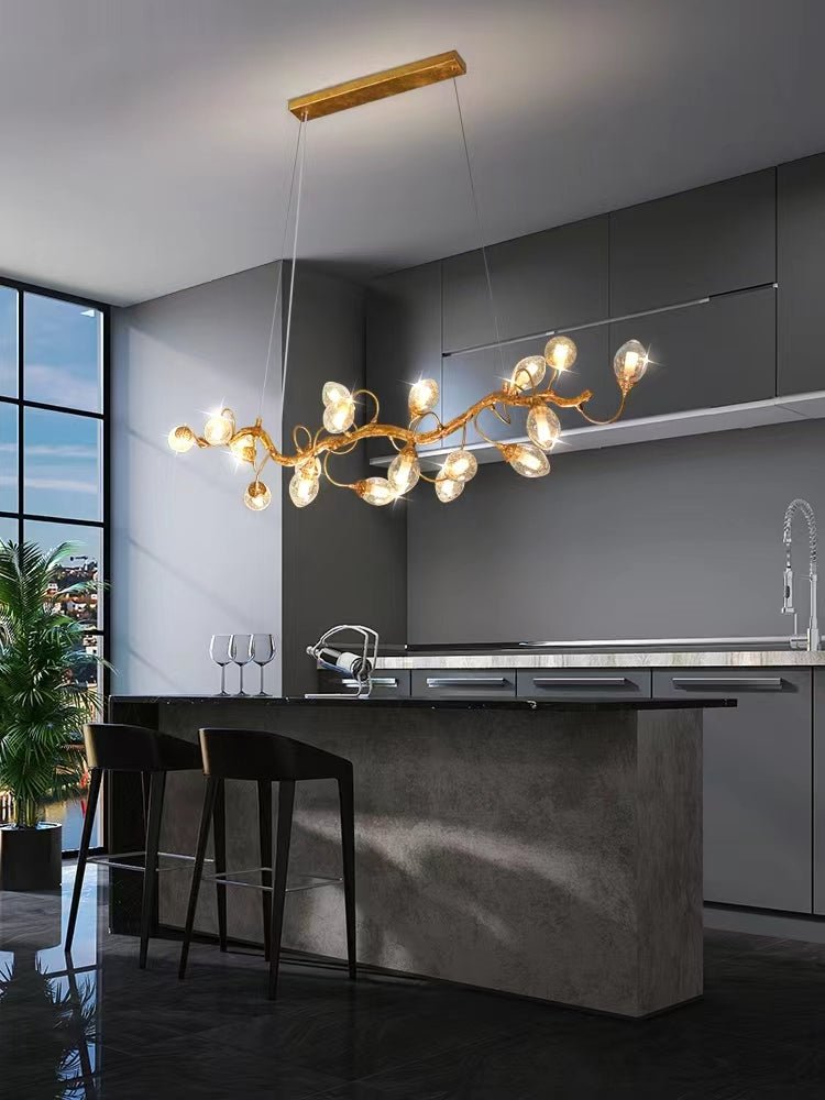 Modern Art Extra Large Branch Style Chandelier with Clear Bubble Glass Eggs for Dining Room and Living Room - 16 Lights: L47.2"*W16.5"*H17.7"Warm LightBlushlighting