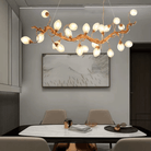 Modern Art Extra Large Branch Style Chandelier with Clear Bubble Glass Eggs for Dining Room and Living Room - 12 Lights: L39.4"*W16.5"*H17.7"Warm LightBlushlighting