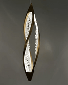Modern Artistic DNA Twisted Leaf Natural Crystal Cluster Chandelier - D6.30"*H23.62"(D16cm*H60cm)Warm LightBlushlighting