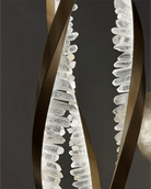 Modern Artistic DNA Twisted Leaf Natural Crystal Cluster Chandelier - D6.30"*H23.62"(D16cm*H60cm)Warm LightBlushlighting