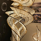 Modern Artistic Double Spiral Acrylic Chandelier for High Ceilings/Staircase/Foyer - D39.37"*H110.24"(D100cm*H280cm)/65kgWarm LightBlushlighting