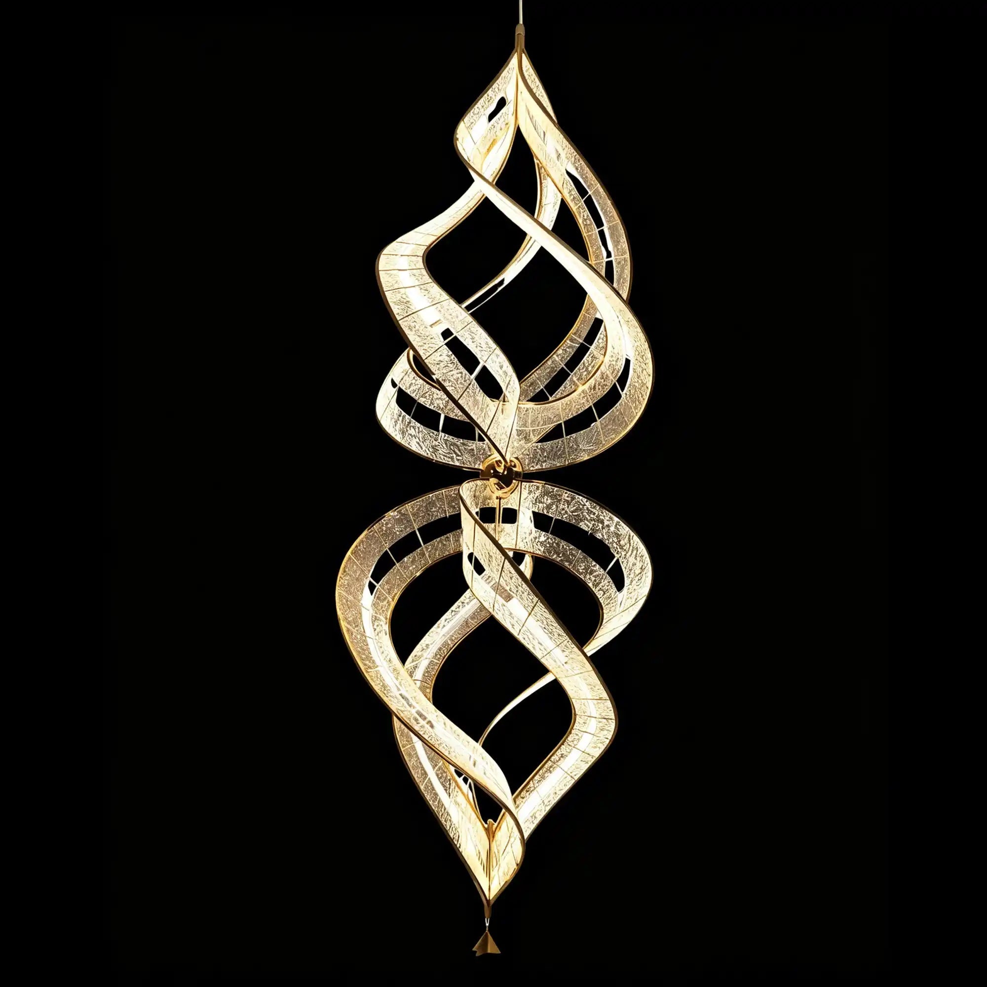 Modern Artistic Double Spiral Acrylic Chandelier for High Ceilings/Staircase/Foyer - D39.37"*H110.24"(D100cm*H280cm)/65kgWarm LightBlushlighting