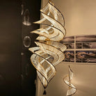 Modern Artistic Double Spiral Acrylic Chandelier for High Ceilings/Staircase/Foyer - D39.37"*H110.24"(D100cm*H280cm)/65kgWarm LightBlushlighting