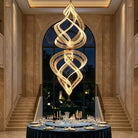 Modern Artistic Double Spiral Acrylic Chandelier for High Ceilings/Staircase/Foyer - D39.37"*H110.24"(D100cm*H280cm)/65kgWarm LightBlushlighting