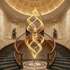 Modern Artistic Double Spiral Acrylic Chandelier for High Ceilings/Staircase/Foyer - D39.37"*H110.24"(D100cm*H280cm)/65kgWarm LightBlushlighting