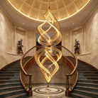 Modern Artistic Double Spiral Acrylic Chandelier for High Ceilings/Staircase/Foyer - D39.37"*H110.24"(D100cm*H280cm)/65kgWarm LightBlushlighting