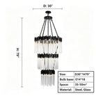 Modern Artistic Luxury Multi-layers Glam Glass Chandelier for High-Ceiling/Staircase/Foyer - 4 Layers/D40"*H95"BlackWarm LightBlushlighting