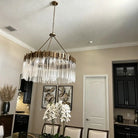 Modern Artistic Luxury Multi-layers Glam Glass Chandelier for High-Ceiling/Staircase/Foyer - 4 Layers/D40"*H95"BlackWarm LightBlushlighting