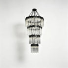 Modern Artistic Luxury Multi-layers Glam Glass Chandelier for High-Ceiling/Staircase/Foyer - 4 Layers/D40"*H95"BlackWarm LightBlushlighting