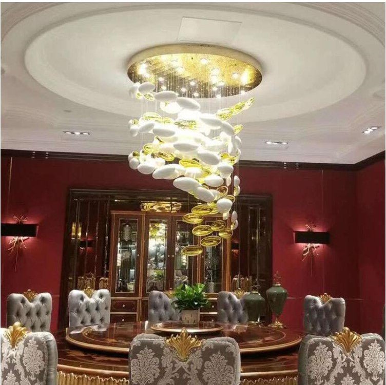 Modern Artistic Unique Golden Dragon Egg Pendant Ceiling Light Fixture for Staircase/ Sales Center/ Hotel - Blushlighting