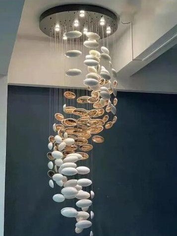 Modern Artistic Unique Golden Dragon Egg Pendant Ceiling Light Fixture for Staircase/ Sales Center/ Hotel - Blushlighting