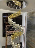 Modern Artistic Unique Golden Dragon Egg Pendant Ceiling Light Fixture for Staircase/ Sales Center/ Hotel - Blushlighting