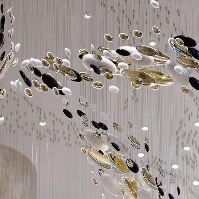 Modern Artistic Unique Golden Dragon Egg Pendant Ceiling Light Fixture for Staircase/ Sales Center/ Hotel - Blushlighting