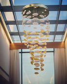 Modern Artistic Unique Golden Dragon Egg Pendant Ceiling Light Fixture for Staircase/ Sales Center/ Hotel - Blushlighting