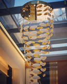 Modern Artistic Unique Golden Dragon Egg Pendant Ceiling Light Fixture for Staircase/ Sales Center/ Hotel - Blushlighting