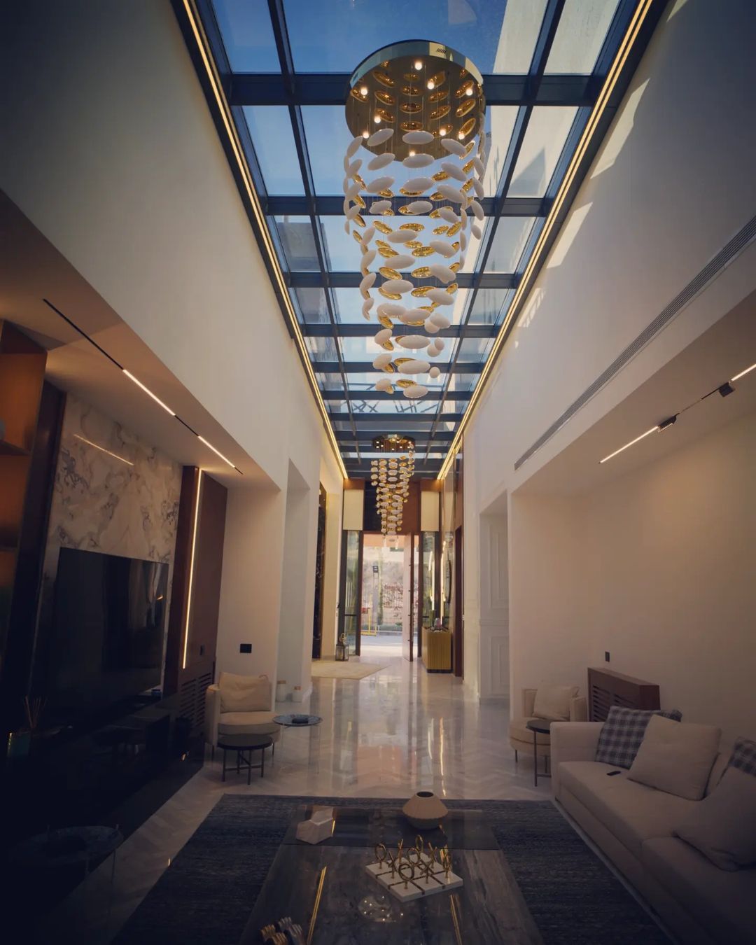 Modern Artistic Unique Golden Dragon Egg Pendant Ceiling Light Fixture for Staircase/ Sales Center/ Hotel - Blushlighting