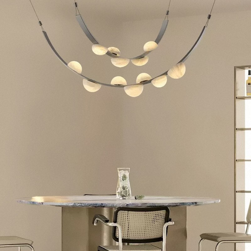 Modern Belt Alabaster Drops LED Chandelier - D74"*H47.2"/ Dia 188cm*H 120cmWarm LightBlushlighting