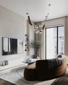 Modern Belt Alabaster Drops LED Chandelier - D74"*H47.2"/ Dia 188cm*H 120cmWarm LightBlushlighting