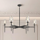 Modern Black Crystal Chandelier 6 Lights 42in Round K9 Tulip Pendant - Black - 42in - 6LightsBlushlighting