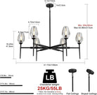 Modern Black Crystal Chandelier 6 Lights 42in Round K9 Tulip Pendant - Black - 42in - 6LightsBlushlighting