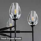 Modern Black Crystal Chandelier 6 Lights 42in Round K9 Tulip Pendant