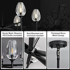 Modern Black Crystal Chandelier 6 Lights 42in Round K9 Tulip Pendant