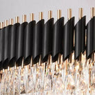 Modern Black Iron Crystal Chandelier For Foyer Staircase Luxurious Design Ceiling Light Fixture-Chandeliers-Blushlighting-Blushlighting