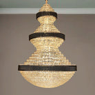 Modern Black Iron Crystal Chandelier For Foyer Staircase Luxurious Design Ceiling Light Fixture-Chandeliers-Blushlighting-Blushlighting