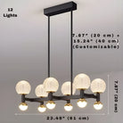 Modern Black Linear Dining Room Chandelier 12/16 Lights - 16 LightWarm White 3000KBlushlighting